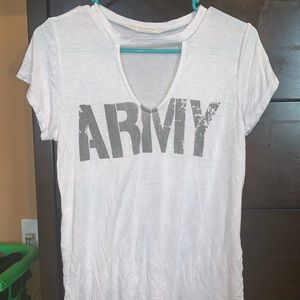 Open chest army shirt